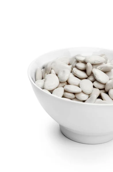 Bowl White Beans Isolated White — Stock Photo, Image