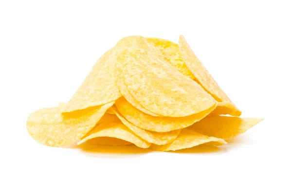 Knusprige Kartoffelchips Isoliert Auf Weißem Hintergrund — Stockfoto