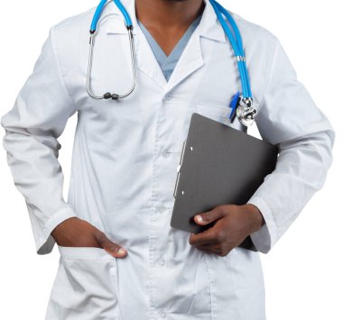 Doktor flip beyaz arka plan üzerinde izole grafik ile