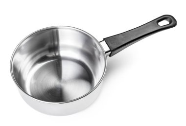 Beyaz arka plan üzerinde izole çelik tencere