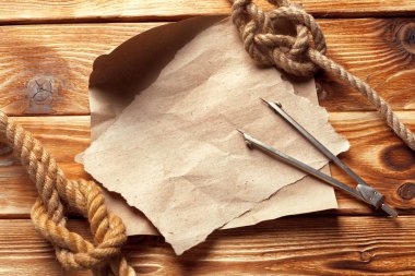 Deniz dekorasyonu ile ahşap arka plan