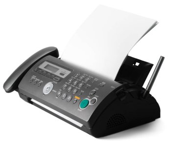 Telefon ve Faks beyaz arka plan üzerinde izole