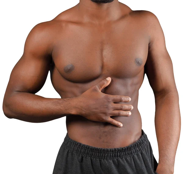 Romp Van Afrikaanse Man Musculous Geïsoleerd Wit — Stockfoto