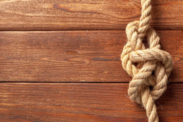 Ship Rope Wooden Background — Stock Photo, Image