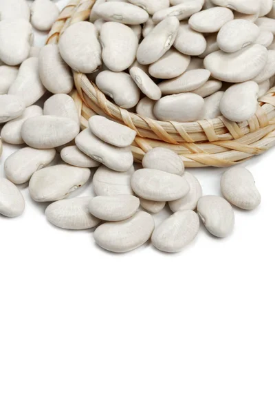 Frijoles Blancos Aislados Sobre Blanco — Foto de Stock