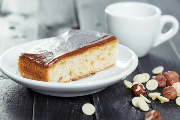 Délicieux Gâteau Frais Sur Vieux Fond Bois — Photo