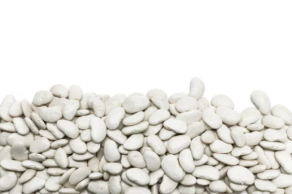 Stapel Witte Bonen Geïsoleerd Wit — Stockfoto