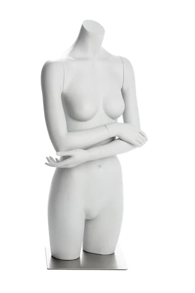 Weiße Weibliche Schaufensterpuppe Isoliert Auf Weißem Hintergrund — Stockfoto