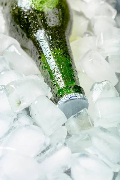 Bottle Cold Fresh Beer Ice — Stock Photo, Image