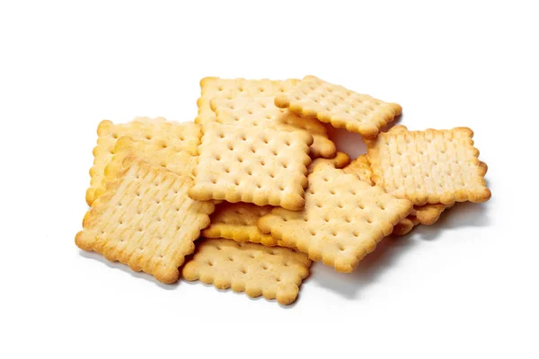 Купка Печива Cracker Ізольовані Білому Тлі — стокове фото