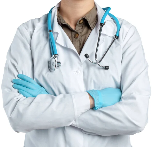 Medico Donna Uniforme Con Stetoscopio — Foto Stock