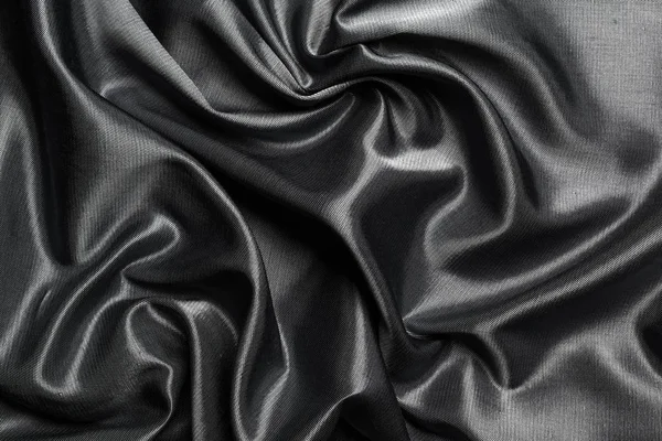 Texturált Fekete Selyem Szövet Mint Háttér — Stock Fotó