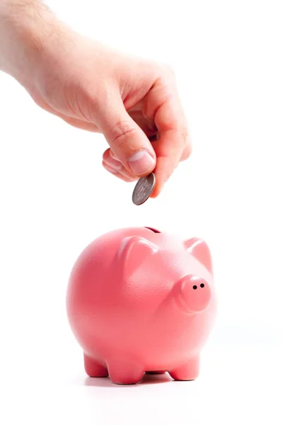 Keramiska Piggy Mynt Bank Finans Konceptet — Stockfoto