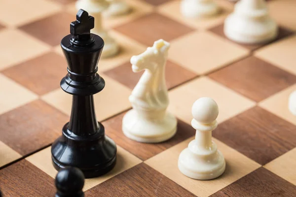 Шахові Фігури Шаховій Дошці — стокове фото