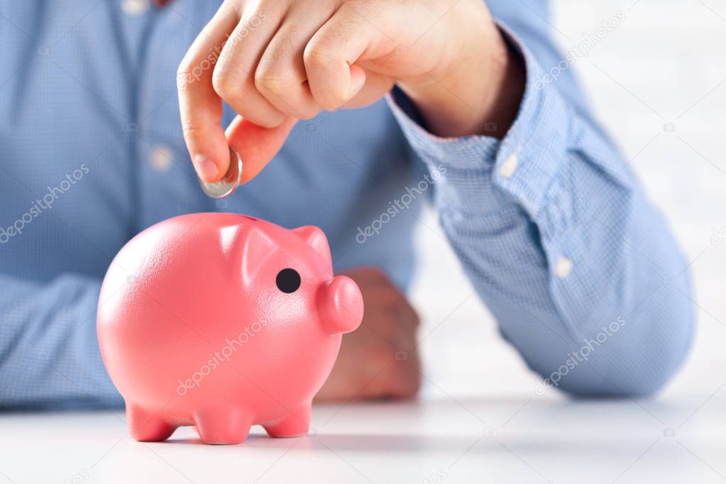 ceramic piggy coin bank, finance concept 