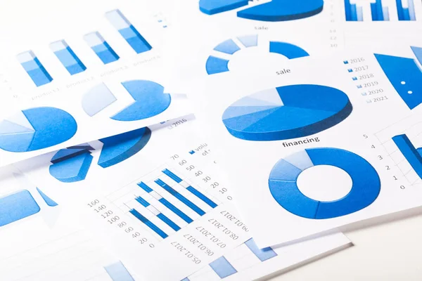 Närbild Blå Affärsdiagram — Stockfoto