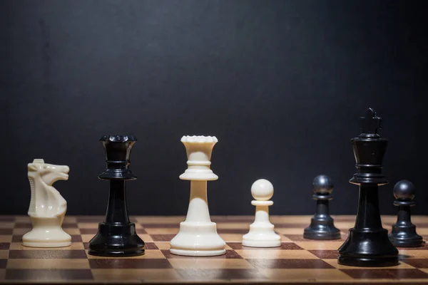 Schachfiguren Auf Dem Schachbrett Nahaufnahme — Stockfoto