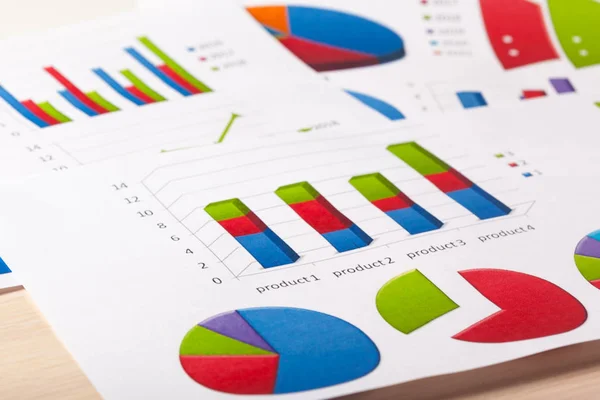 Vista Perto Dos Gráficos Gráficos Financeiros — Fotografia de Stock