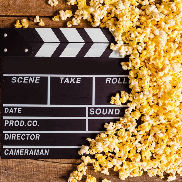 Film Clapper Yönetim Kurulu Pop Corn — Stok fotoğraf