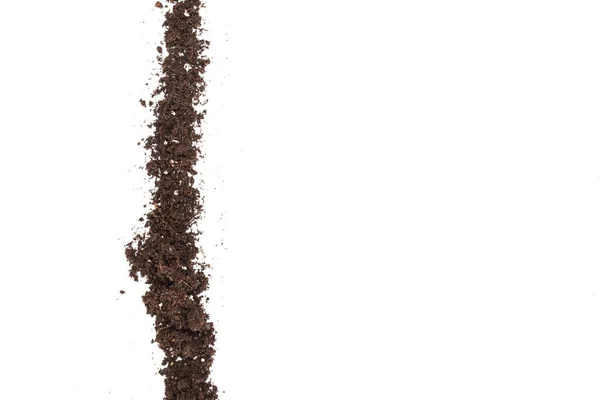 Soil Dirt Section Isolated White Background — Stock Photo, Image