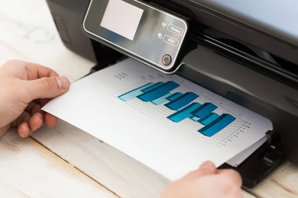 Man Hand Making Copies Working Printer — Stock Photo, Image