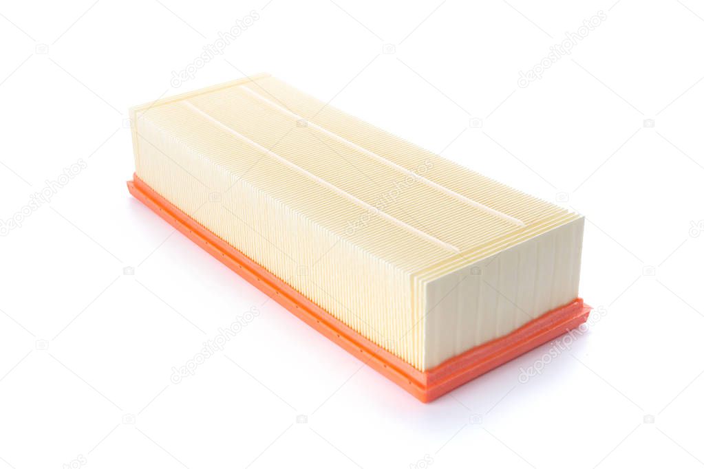 air filter  isolated on white background, close-up 