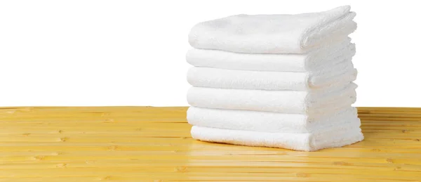 Ręczniki Białe Spa Stole — Zdjęcie stockowe