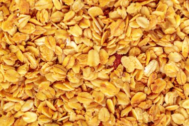Sayfa kahvaltı yemek arka planı pişirme üzerinde kavrulmuş ev yapımı granola