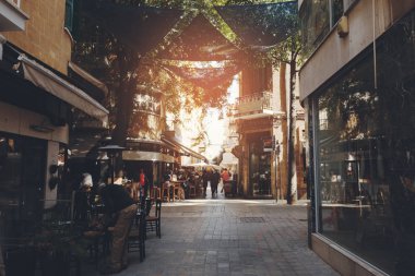 Avrupa'nın eski bir şehir sokak sahne