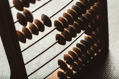 kahverengi vintage ahşap abacus, yakın çekim