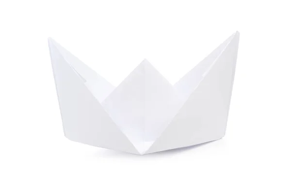 Origami Barco Papel Aislado Sobre Fondo Blanco — Foto de Stock