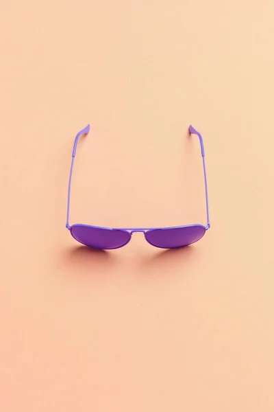 Sonnenbrille Auf Pastellfarbenem Hintergrund Modisches Sommerkonzept — Stockfoto