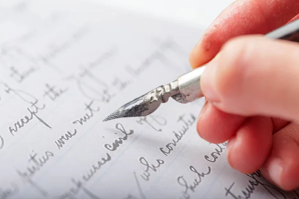 Fountain Pen Antique Handwritten Letter — Stock Photo, Image