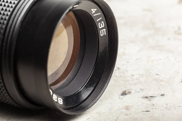 Vintage Camera Lens Blízko Pohled — Stock fotografie