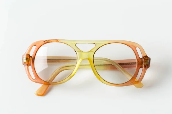 Óculos Velhos Isolados Fundo Branco — Fotografia de Stock