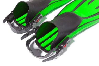 Beyaz arka plan üzerinde izole dalış için iki palet yakın çekim 