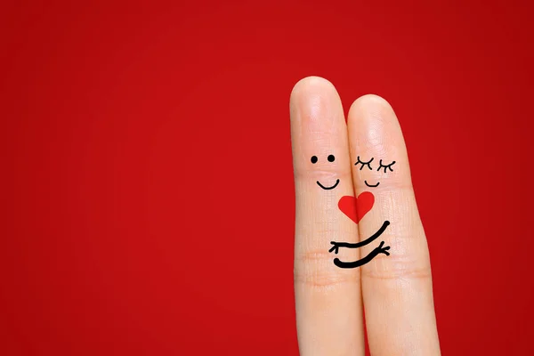 Una Pareja Enamorada Dedos Que Simbolizan Amantes — Foto de Stock