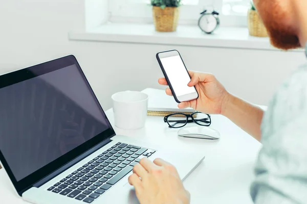 Persona Negocios Que Trabaja Desde Casa — Foto de Stock