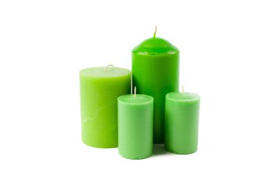 Beyaz arka plan üzerinde izole mumlar görünümü kapatın