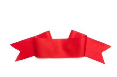 kırmızı kurdele beyaz arkaplanda izole edildi