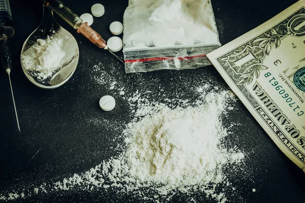 Narkotikamissbruk Eller Drog Missbruk Koncept — Stockfoto