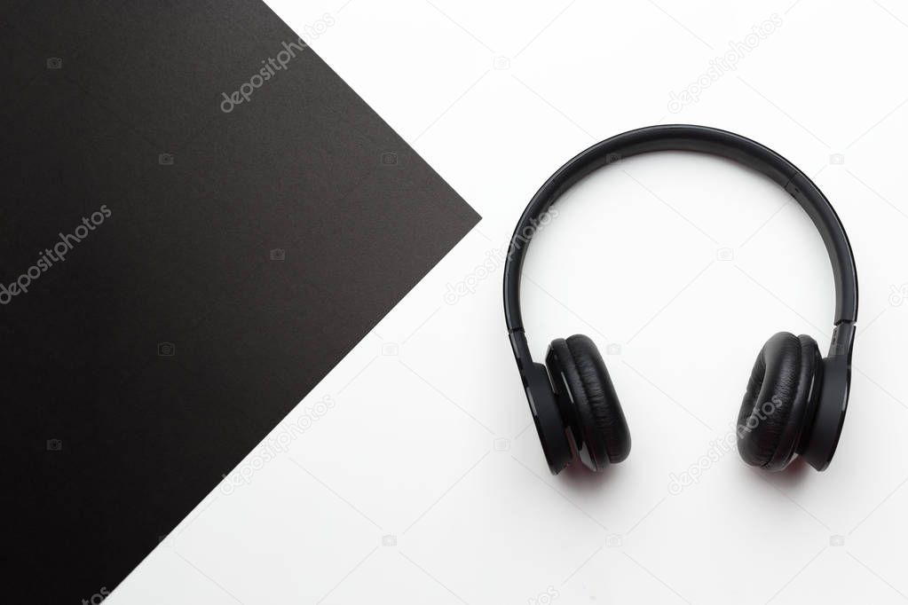 Wireless headphones isolated on white background 