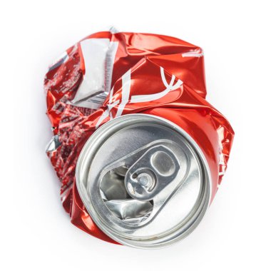 Alüminyum kutular görünümünü kapatın. Geri dönüşüm kavramı.