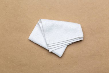 Beyaz temiz spa havlu, üstten görünüm