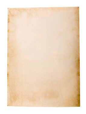 Beyaz arkaplan üzerine eski kağıt.