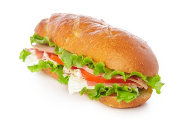 beyaz zemin üzerinde sandviç