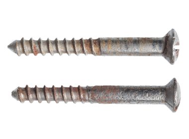 beyazda izole edilmiş vidalar