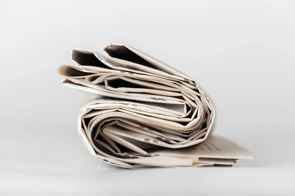 Pilha Jornais Esmigalhados Fechar — Fotografia de Stock