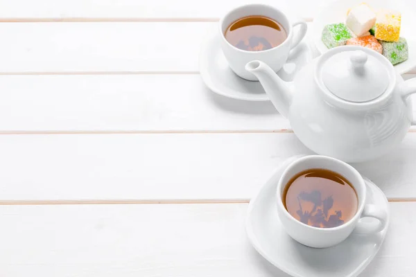 Tea Asztalon — Stock Fotó