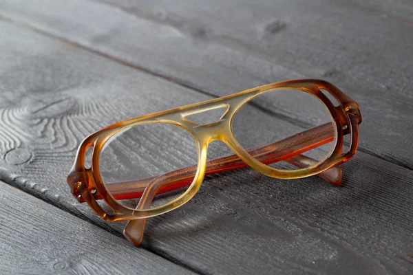 Lunettes Vue Sur Table Bois — Photo